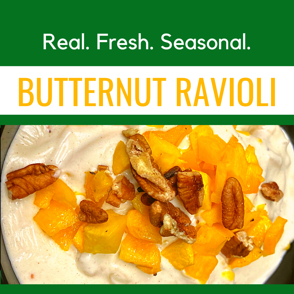 Butternut Ravioli with Spiced Cream Sauce